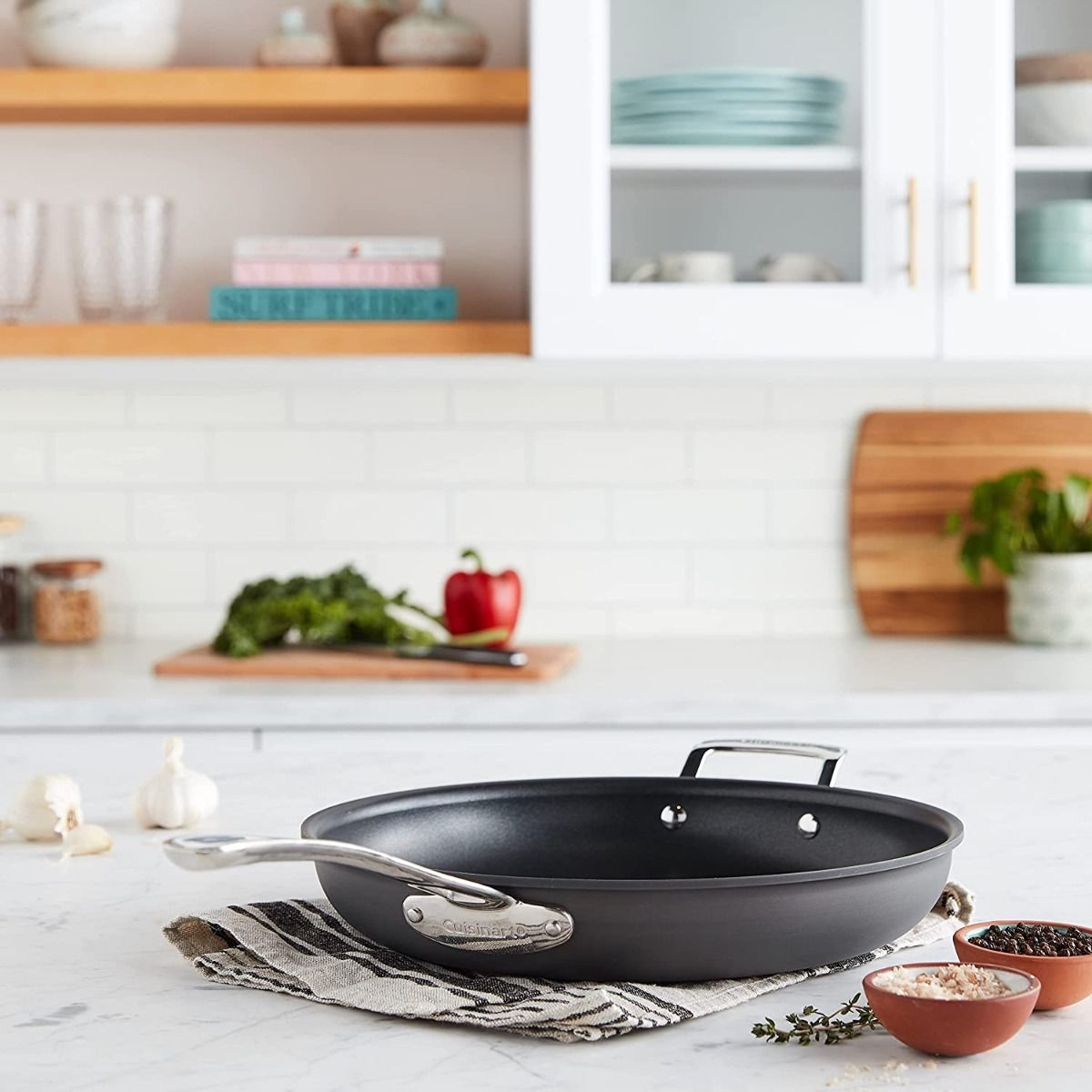 Cuisinart Contour Hard Anodized Open Skillet With Helper Handle | 12"