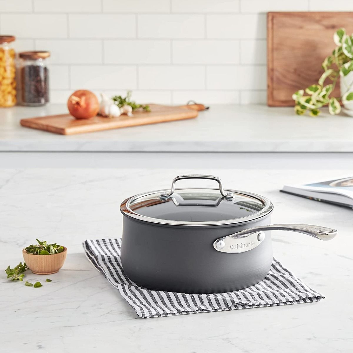  Cuisinart Contour Hard Anodized Saucepan With Cover | 3 Qt.