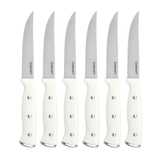  Cuisinart Classic 6-Piece Triple Rivet Steak Knife Set | White