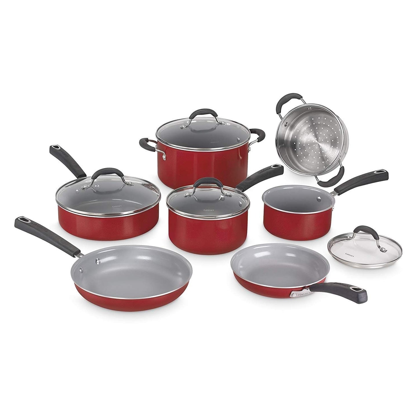  Cuisinart Advantage Ceramica XT 11-Piece Cookware Set | Red