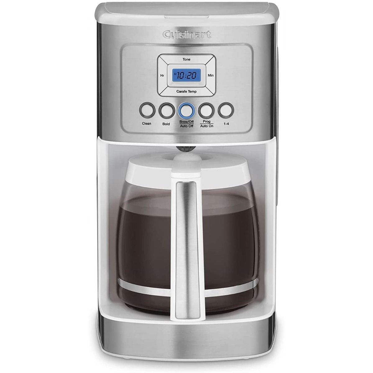  Cuisinart 14-Cup Programmable Coffee Maker | Brushed Steel & White