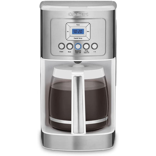  Cuisinart 14-Cup Programmable Coffee Maker | Brushed Steel & White