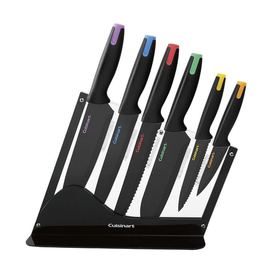  Cuisinart Nonstick Edge Collection | 7-Piece Ceramic Coated Knife With Acrylic Stand