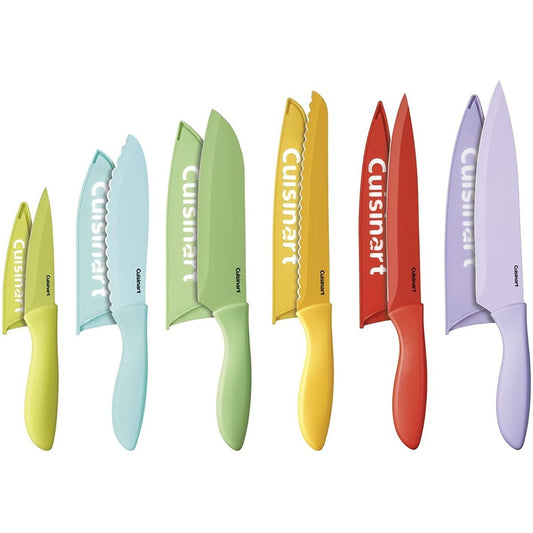  Cuisinart Advantage Color Collection | 12-Piece Ceramic Coated Color Knife + Blade Guards Set