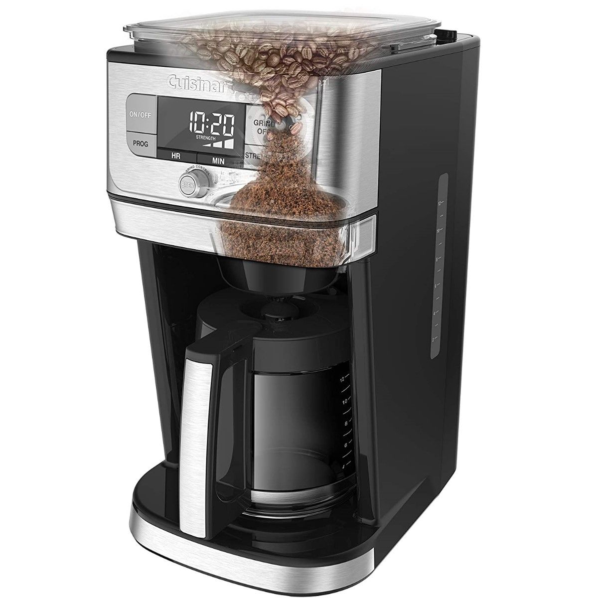 Cuisinart 12-Cup Fully Automatic Burr Grind & Brew Coffeemaker With Glass Carafe | Black & Stainless Steel
