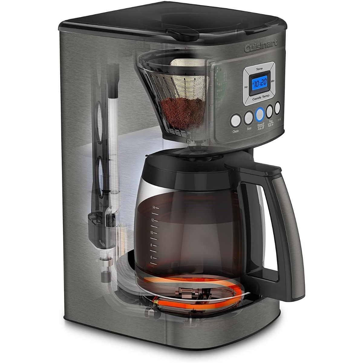  Cuisinart 14-Cup Programmable Coffee Maker | Black Stainless