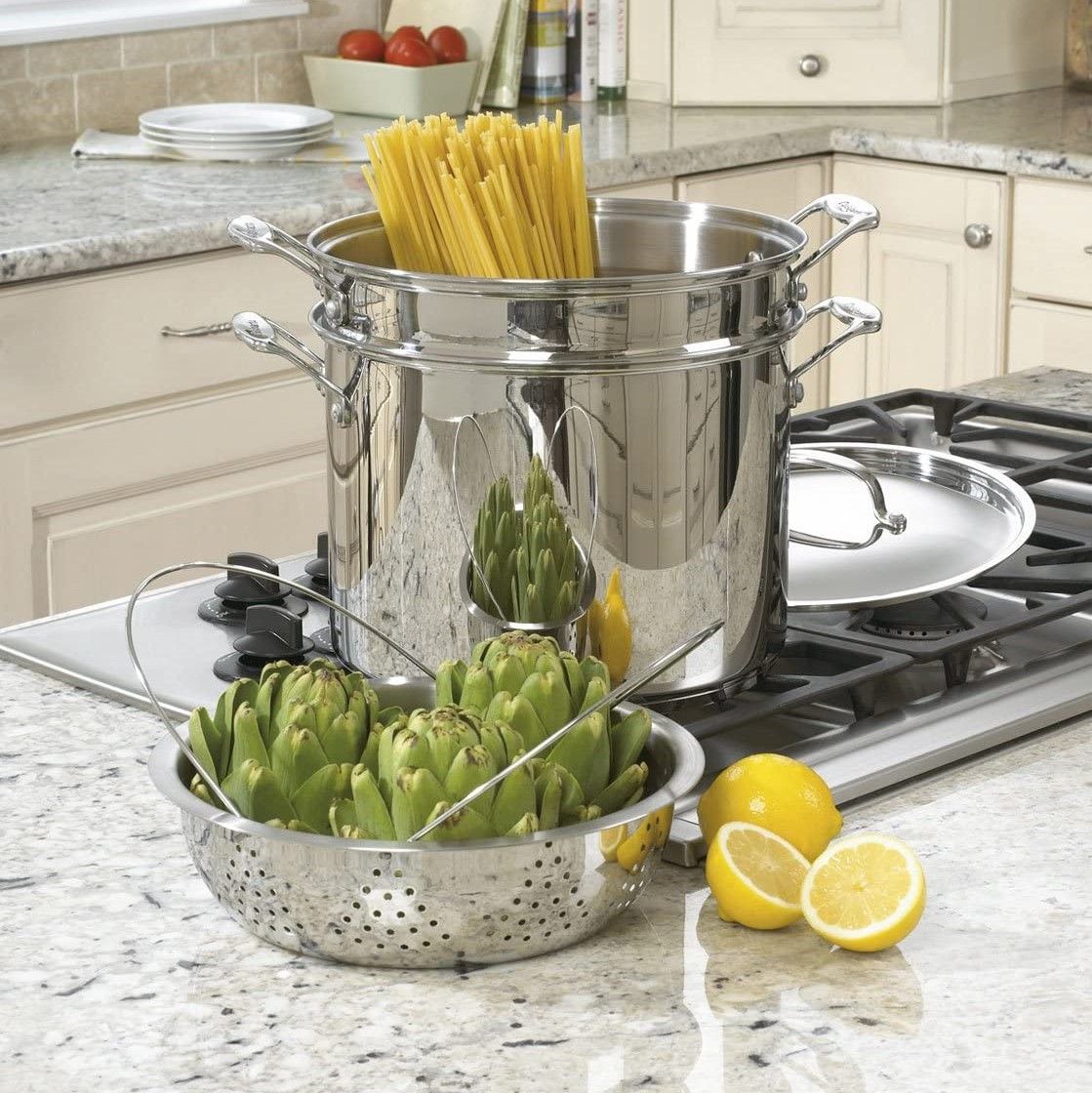  Cuisinart Chef's Classic Stainless Steel 12-Quart Pasta/Steamer 4-Piece Set
