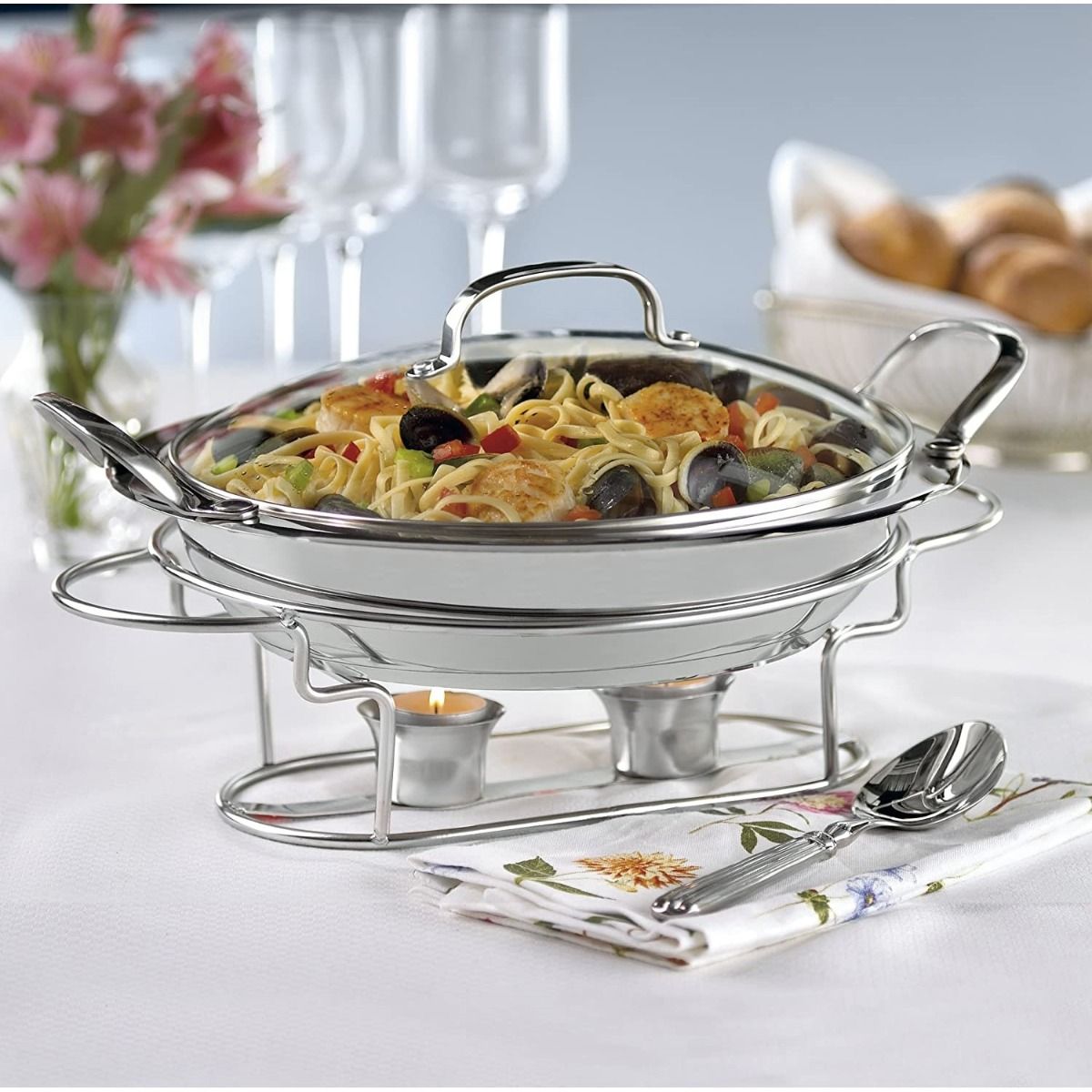  Cuisinart Classic Entertaining Stainless Steel Round Buffet Server | 11"