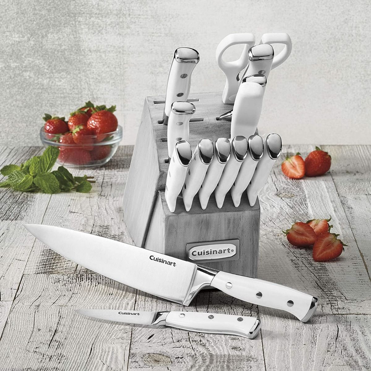  Cuisinart 15-piece Triple Rivet Cutlery Block Set | Grey Block