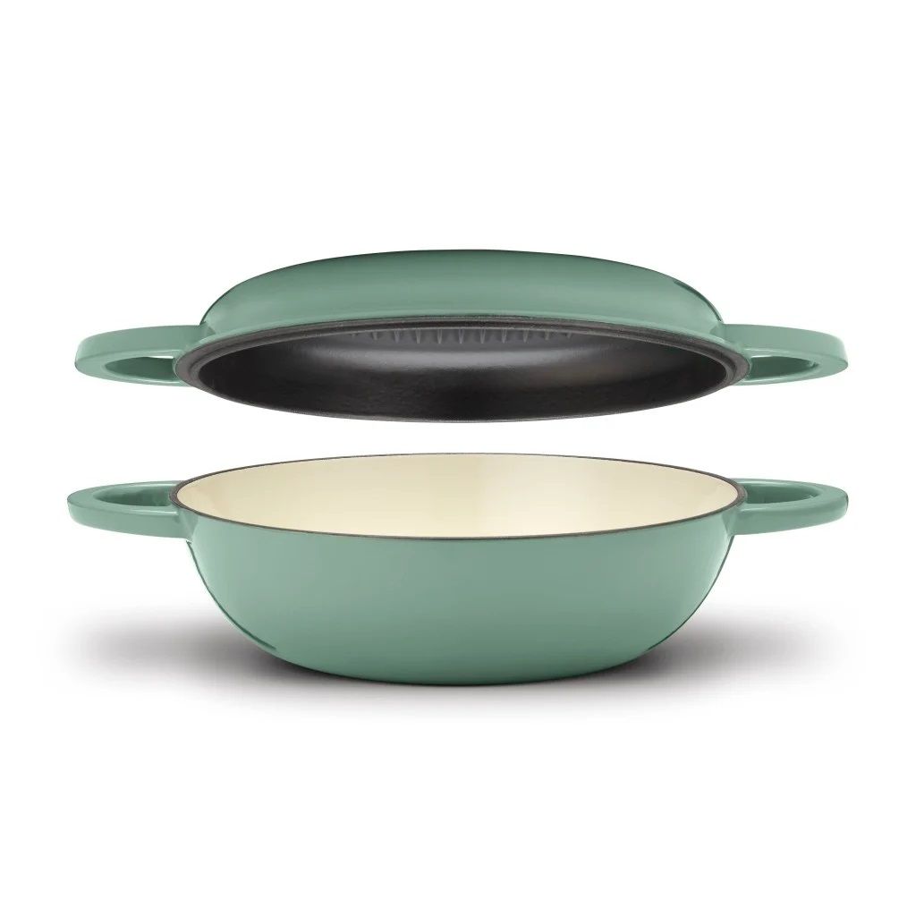  Cuisinart Chef's Classic Enameled Cast Iron 2-in-1 Multipurpose Set | Sage Green