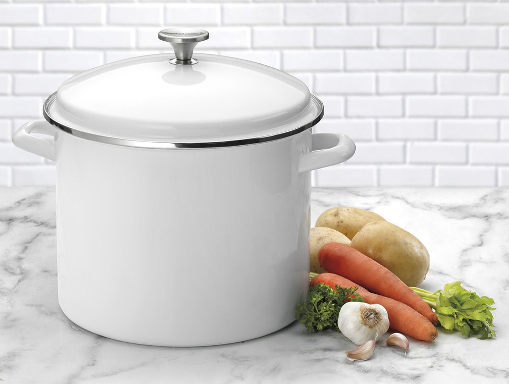  Cuisinart Chef's Classic 12-Quart Enamel On Steel Stockpot With Cover | White