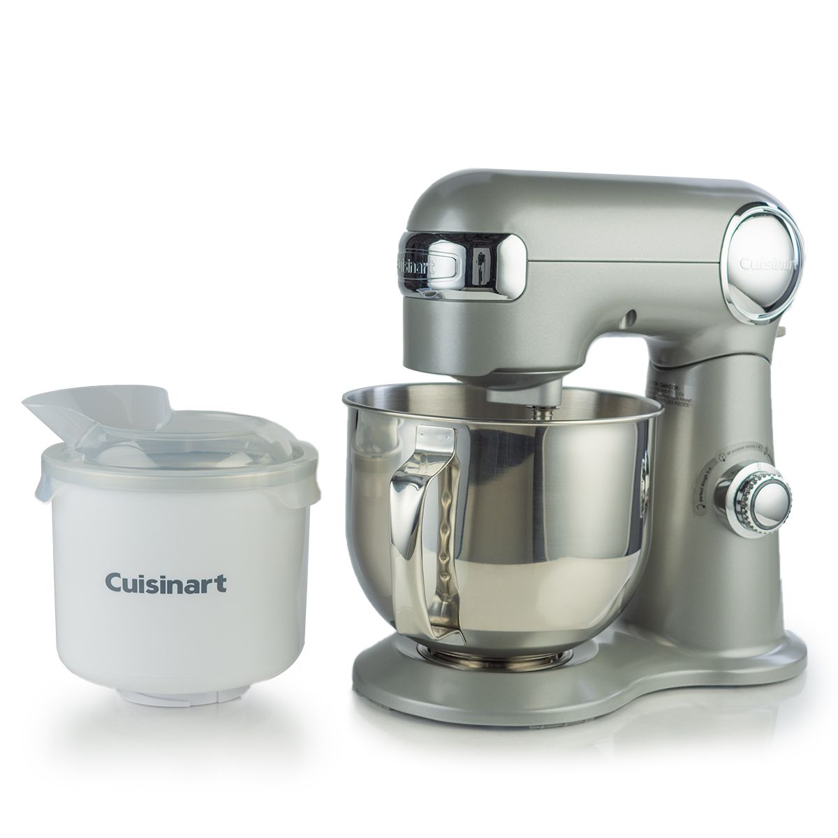  Cuisinart Precision 5.5-Quart Stand Mixer + Ice Cream Maker Attachment | Brushed Chrome