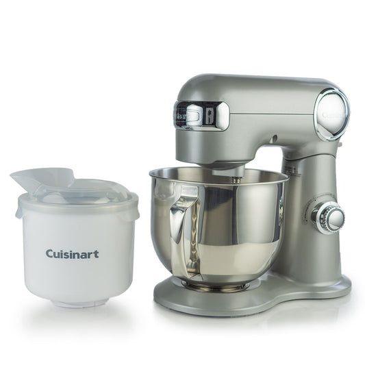  Cuisinart Precision 5.5-Quart Stand Mixer + Ice Cream Maker Attachment | Brushed Chrome