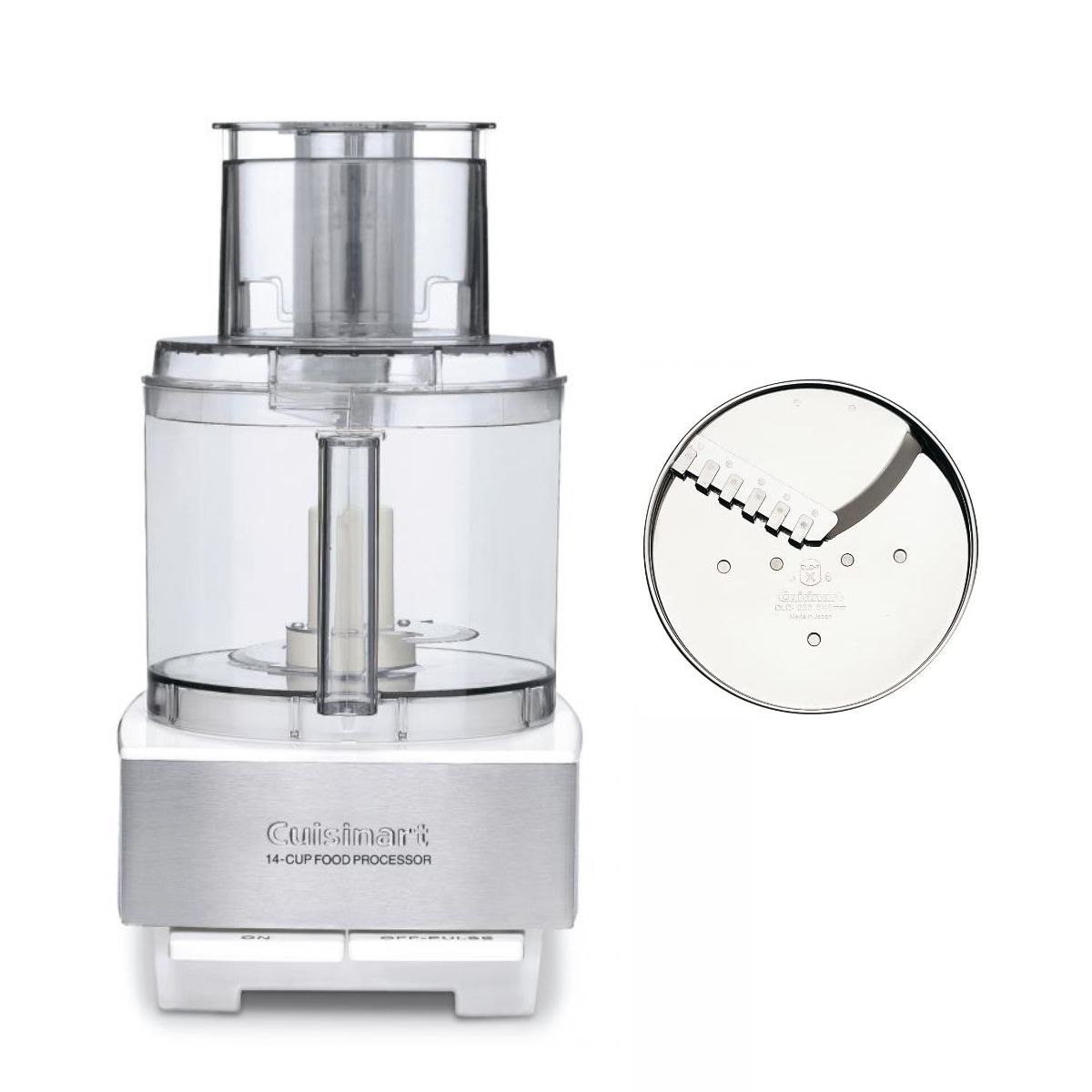  Cuisinart Custom 14-Cup Food Processor + 6mm French Fry Disc | White