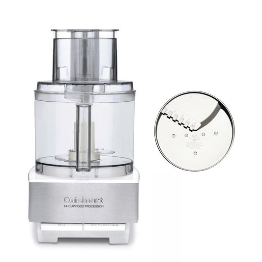  Cuisinart Custom 14-Cup Food Processor + 6mm French Fry Disc | White