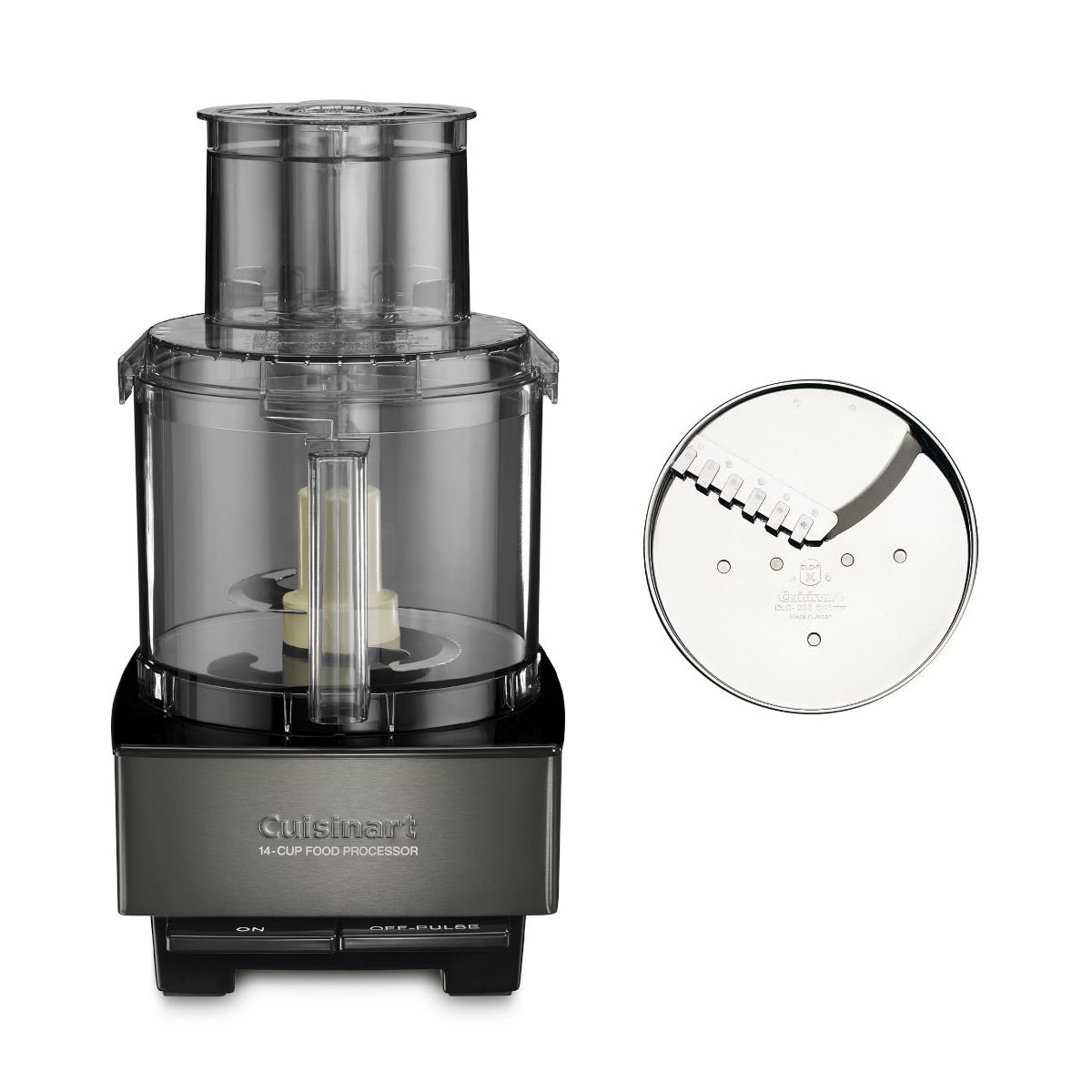  Cuisinart 14-Cup Food Processor + 6mm French Fry Disc | Black Stainless