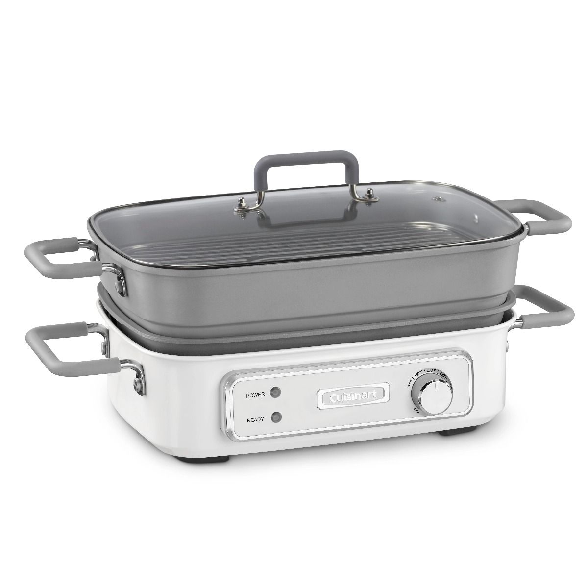  Cuisinart STACK5 Multifunctional Grill With Glass Lid | White
