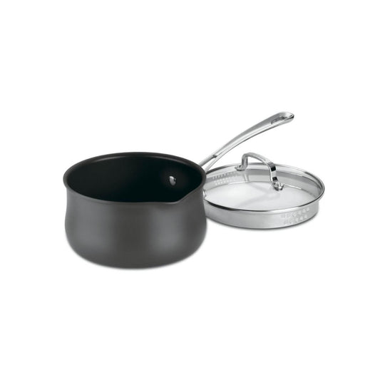 Cuisinart Contour Hard Anodized Pour Saucepan With Cover | 2 Qt.