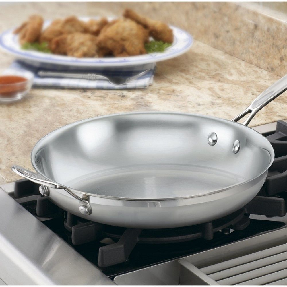  Cuisinart MultiClad Pro Triple Ply Stainless Steel 12" Skillet With Helper Handle