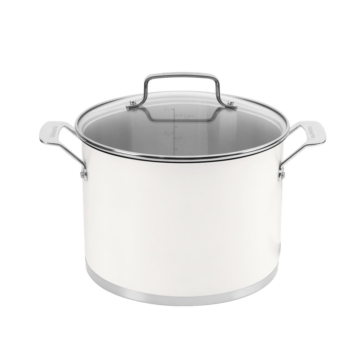  Cuisinart Matte White Stainless Steel Stockpot With Cover | 6 Qt.