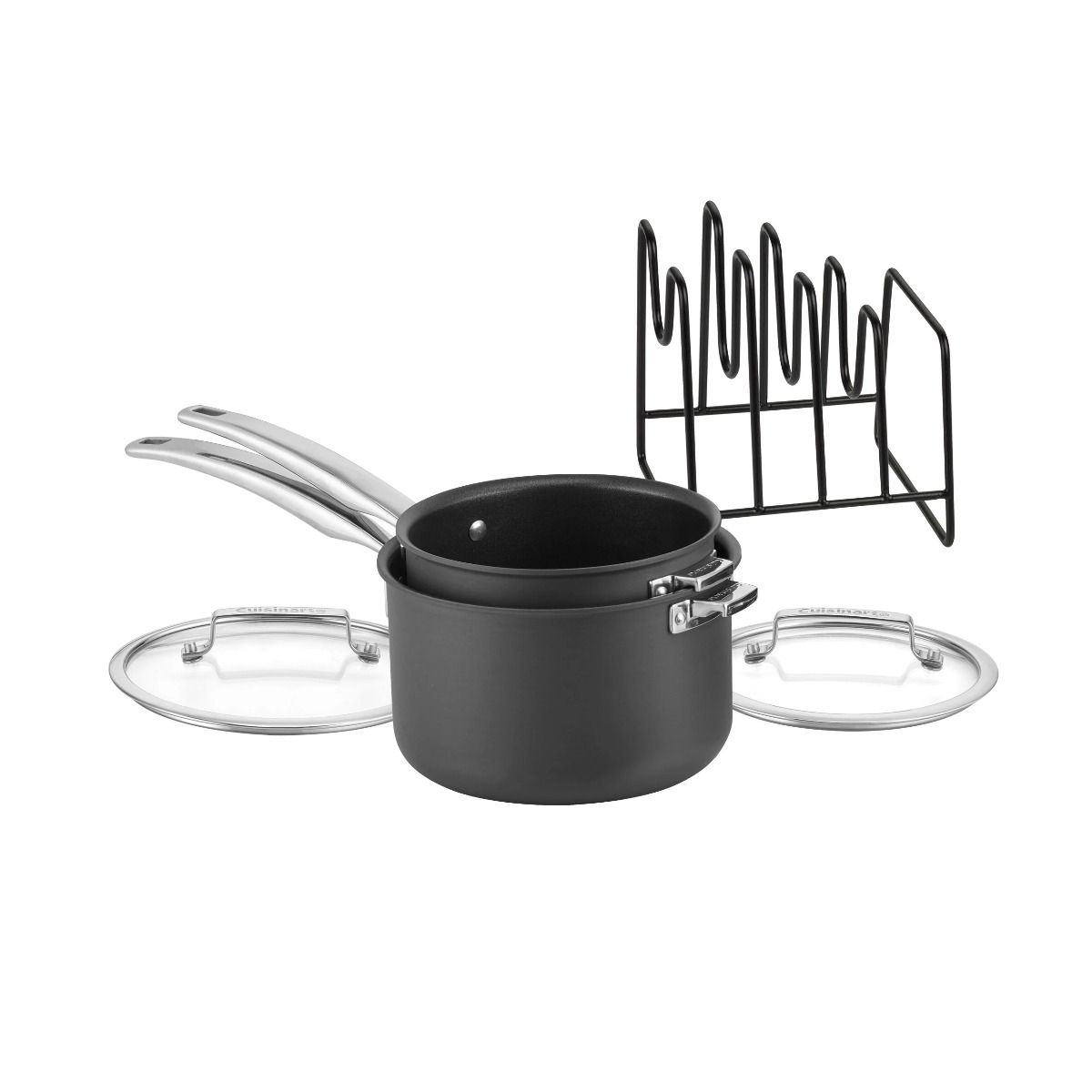  Cuisinart SmartNest Hard Anodized Saucepan Set | 5-Piece