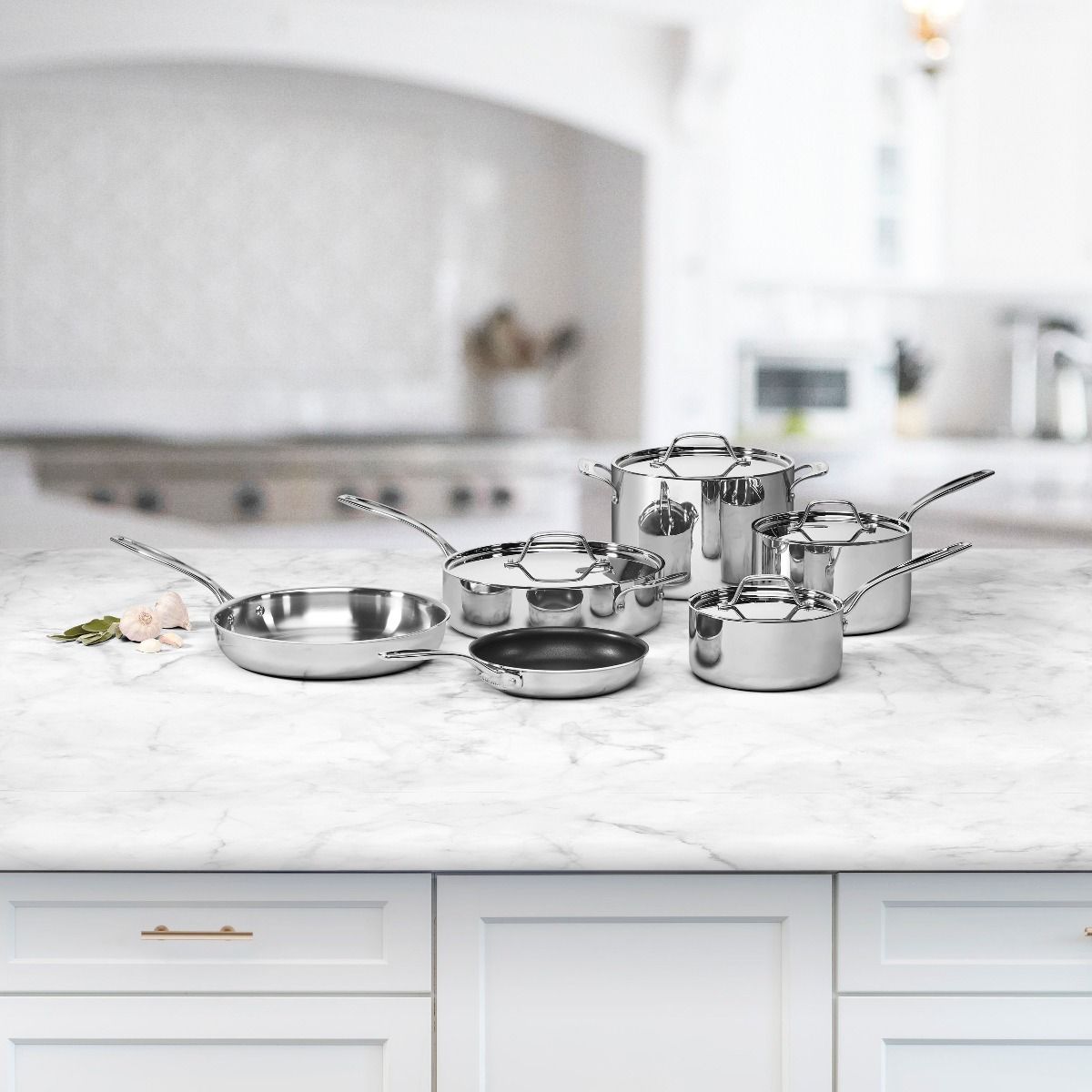  Cuisinart Custom-Clad 5-Ply Stainless Steel Cookware Set | 10-Piece