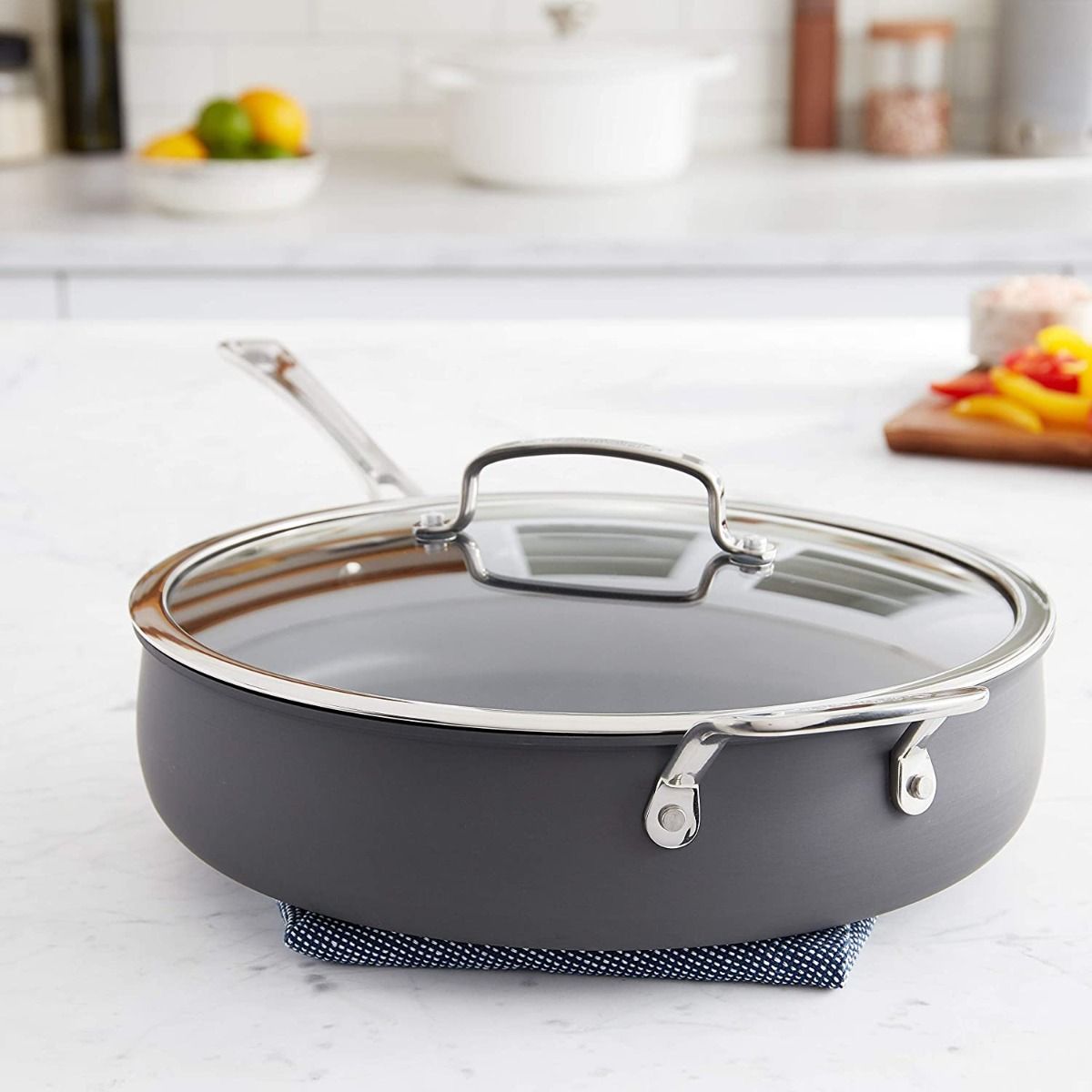  Cuisinart Contour Hard Anodized Saute Pan With Helper Handle & Cover | 5 Qt.