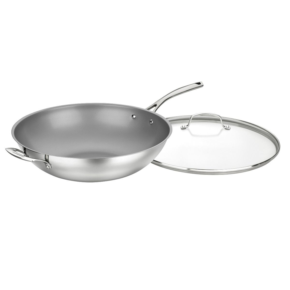  Cuisinart Forever Stainless Nonstick Stir Fry Pan With Helper Handle & Cover | 14"